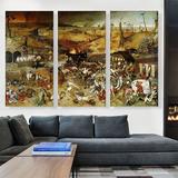 ARTCANVAS The Triumph of Death 1562 by Pieter Bruegel the Elder - 3 Piece Wrapped Canvas Painting Print Set Canvas | 60 H x 90 W x 1.5 D in | Wayfair