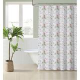 Laura Ashley Breezy Floral Cotton Pink Shower Curtain 100% Cotton in Blue/Gray | 72 H x 72 W in | Wayfair USHS6A1185288