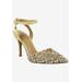 Women's Kamilo Pump by J. Renee in Beige Satin Rhinestone (Size 8 M)