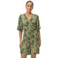 Plus Size Women's Flutter Sleeve Surplice Romper by ellos in Green Multi Fern (Size 22/24)