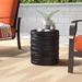 Williston Forge Stone/Concrete Outdoor Side Table Stone/Concrete in Black | 15.5 H x 15.75 W x 15.75 D in | Wayfair