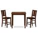 Rosalind Wheeler Edgewood 3 - Piece Counter Height Rubberwood Solid Wood Dining Set Wood in Brown | 36 H x 36 W x 36 D in | Wayfair