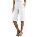 Plus Size Women's Complete Cotton Bermuda Short by Roaman's in White Denim (Size 16 W) Shorts