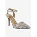 Wide Width Women's Kamilo Pump by J. Renee in Gray Satin Rhinestone (Size 9 W)