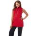 Plus Size Women's Cotton Cashmere Sleeveless Turtleneck Shell by Jessica London in Classic Red (Size 22/24) Cashmere Blend Sweater