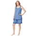 Plus Size Women's 2-Piece Short PJ Set by Dreams & Co. in French Blue (Size 38/40) Pajamas