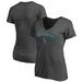 Women's Fanatics Branded Heathered Charcoal Seattle Mariners Team Logo Lockup V-Neck T-Shirt