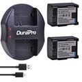 DuraPro 2Pc BP-808 BP 808 Battery + Dual USB Charger for Canon BP-827 BP 827 BP-819 BP-807 BP-809 Battery; CANON HG31 XA10 HF20 HF10 HF100 HF100E HG20 HG21 Camcorders