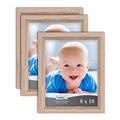 Icona Bay 10x8 Picture Frame (Weathered Oak Wood Finish, 3 Pack), Traditional Style Composite Wood Frame for Walls or Tables, Cherished Memories Collection