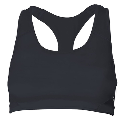 Soffe S1210VP Juniors Mid Impact Bra in Black size XL | Polyester/Spandex Blend