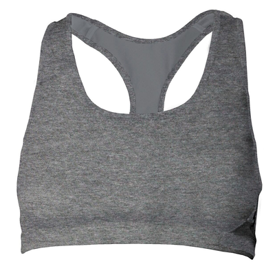 Soffe S1210VP Juniors Mid Impact Bra in Grey Heather size XL | Polyester/Spandex Blend