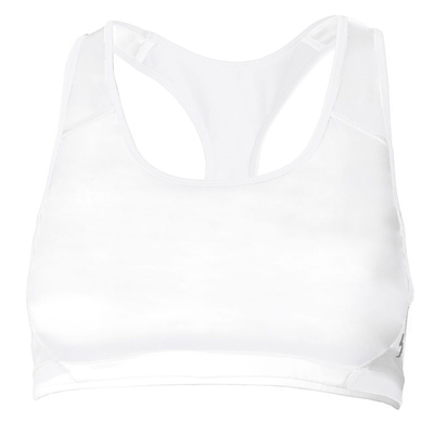 Soffe S1210VP Juniors Mid Impact Bra in White size Large | Polyester/Spandex Blend