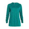 Platinum P909T Adult Tri-Blend Raglan Hoodie T-Shirt in Jade Heather size XS | Ringspun Cotton