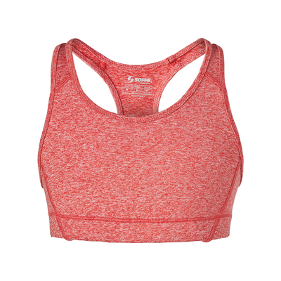 Soffe 1227G Athletic Dri Girls Team Heather Sports Bra in Red size Small | Polyester/Spandex Blend