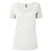 Platinum P504C Women's CVC Short Sleeve Scoop Neck Top in White size Large | Ringspun Cotton