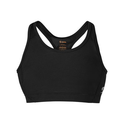 Soffe 1210G Girls Mid Impact Bra in Black size XL | Polyester/Spandex Blend