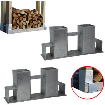 Holzstapelhilfe Stapelhilfe Holzstapelhalter Brennholz Kaminholzregal 2 Stück Image