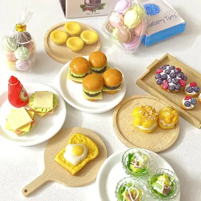 Mini hamburger l'inventaire pour Blyth Barbies accessoires de cuisine jouets de jeu salade de