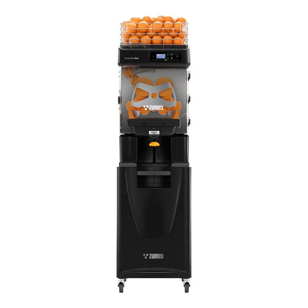 Zumex 11846 Versatile Star Pro Black All-in-One Automatic Feed Juicer with Podium - 40 Fruits / Minute - 115V