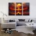 ARTCANVAS Phoenix in Flight - 3 Piece Wrapped Canvas Print Set Metal in Red/Yellow | 40 H x 60 W x 1.5 D in | Wayfair ACIPHO144-3L-60x40