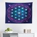 East Urban Home Mandala Tapestry, Flower Of Life Design On Dark Toned Background w/ Ombre Effect | 23 H x 28 W in | Wayfair