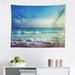 East Urban Home Ambesonne Ocean Tapestry, Tropical Island Paradise Beach At Sunset Time Waves & The Misty Sea Image | 23 H x 28 W in | Wayfair