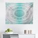 East Urban Home Ambesonne Grey & Teal Tapestry, Mandala Ombre Design Space Geometric Center Point Boho Art | 23 H x 28 W in | Wayfair