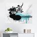 East Urban Home Ambesonne Grunge Tapestry, Young Boy Skater Jumping Exotic Sports Theme Motley Skateboarding Illustration | 23 H x 28 W in | Wayfair