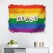 East Urban Home Ambesonne Pride Tapestry, Grunge & Colorful Striped Backdrop Peace Wording Vintage Flag Print | 23 H x 28 W in | Wayfair