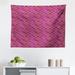 East Urban Home Ambesonne Moroccan Tapestry, Art In Times Checkered Pattern w/ Abstract Pinkish Motifs | 23 H x 28 W in | Wayfair