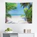 East Urban Home Ambesonne Ocean Tapestry, Palm Leaves & Tropical Beach Coastline Seashore Vacation Theme Photo | 23 H x 28 W in | Wayfair