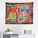 East Urban Home Music Tapestry, Retro Rock Roll Lettering Grunge Distressed Colors Back Then Sound Music Theme | 23 H x 28 W in | Wayfair