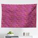 East Urban Home Ambesonne Moroccan Tapestry, Art In Times Checkered Pattern w/ Abstract Pinkish Motifs | 30 H x 45 W in | Wayfair