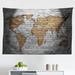 East Urban Home Ambesonne Wanderlust Tapestry, World Map On Old Brick Wall Countries Continents Aged Vintage Rough | 30 H x 45 W in | Wayfair