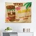 East Urban Home Ambesonne Tiki Bar Tapestry, Polynesian Tropical Drink Retro Typography & Flora Old Aged Design | 23 H x 28 W in | Wayfair