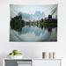 East Urban Home Japanese Tapestry, Japanese National Park Bridge Reflections Of The Mount On The Lake Scenery Photo | 23 H x 28 W in | Wayfair