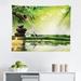 East Urban Home Spa Tapestry, & Picture Of Bamboo Stalks Candle & Basalt Stones Theraphy Relaxing | 23 H x 28 W in | Wayfair