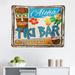 East Urban Home Tiki Bar Tapestry, Rusty Vintage Sign Aloha Exotic Cocktails & Coconut Drink Antique Nostalgic | 23 H x 28 W in | Wayfair