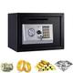 16L Safe Box, Drop Box Electronic Digital Security Safe with Keypad and Key, Fireproof and Waterproof WallSafes for Home & Office Protect Cash, Money, Jewelry, 35 * 25 * 25cm(Black)