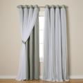 Exclusive Home Curtains Exclusive Home Catarina Layered Solid Room Darkening Blackout and Sheer Grommet Top Curtain Panel Pair, Polyester, Soft Grey, 52x84