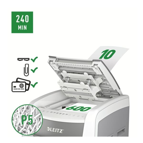 Leitz Aktenvernichter »IQ Autofeed Office Pro 600« P-5 weiß, 23x103.1x57 cm Image
