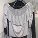 American Eagle Outfitters Tops | American Outfitters Grey Off-The-Shoulder Ruffle M | Color: Gray | Size: M