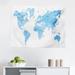 East Urban Home Ambesonne Map Tapestry, Blue Watercolor Style World Map Pastel Colored Display Of Continents | 23 H x 28 W in | Wayfair