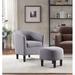 Barrel Chair - Lark Manor™ Anges Upholstered Barrel Chair w/ Ottoman Revolution Performance Fabrics® in Gray | 27.5 H x 25 W x 26.25 D in | Wayfair