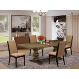 Lark Manor™ Privett Removable Leaf Solid Wood Dining Set Wood/Upholstered in Brown | Wayfair 867F847377184C97A39CEF3E4F944145