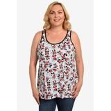 Plus Size Women's Minnie Mickey Mouse All-Over Print Tank Top by Disney in White (Size 4X (26-28))