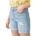 Plus Size Women's Denim Boyfriend Shorts by ellos in Light Blue Distressed (Size 26)