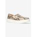 Extra Wide Width Women's Maribel Sneakers by Bella Vita in Taupe Snake (Size 7 WW)