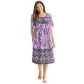 Plus Size Women's Mixed Print Short Lounger by Only Necessities in Light Orchid Floral (Size M)
