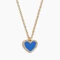 J. Crew Jewelry | J.Crew Enamel Heart Necklace Cobalt Cubic Zirconia 14k Gold Plated Nwt | Color: Blue/Gold | Size: Os